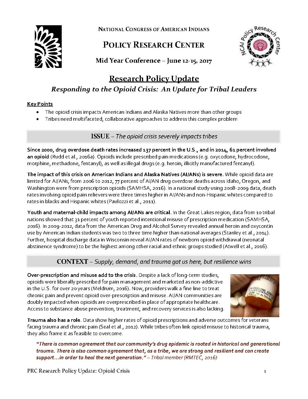 NCAI PRC Opioid Brief Page 1